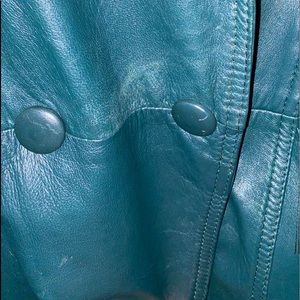 Vintage 100% Genuine Leather Green Coat